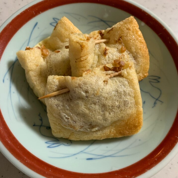 納豆の油揚げ包み焼き